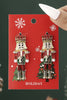 Fiery Red Nutcracker Christmas Earrings