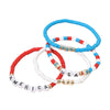 USA America Heishi Beaded Stretch Multi Layered Bracelets