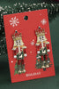 Fiery Red Nutcracker Christmas Earrings
