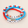 USA America Heishi Beaded Stretch Multi Layered Bracelets