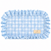 Blue Polka Stripe Ruffled Nylon