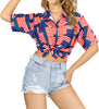 HAPPY BAY Women's Hawaiin Shirt US Flag