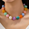 Multicolor Oversized Faceted Pastel Bead Necklace | 80N92990