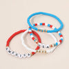 USA America Heishi Beaded Stretch Multi Layered Bracelets