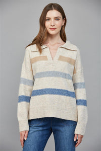 CW90473-STRIPED SWEATER
