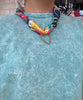 Open Heart Spotted Scarf Necklace