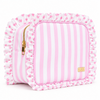 Pink Polka Stripe Ruffled Nylon