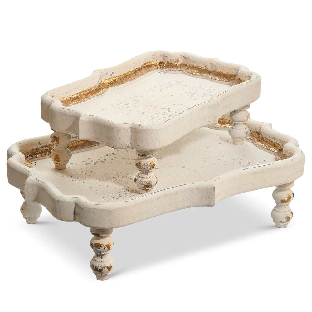 Distressed Footed Trays