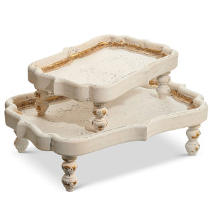 Distressed Footed Trays