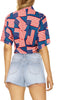 HAPPY BAY Women's Hawaiin Shirt US Flag