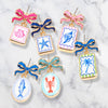 Bow Shell Print Square Frame Drop Earrings