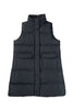 Black Solid Color Puffer Zip Up Pocketed Vest Coat