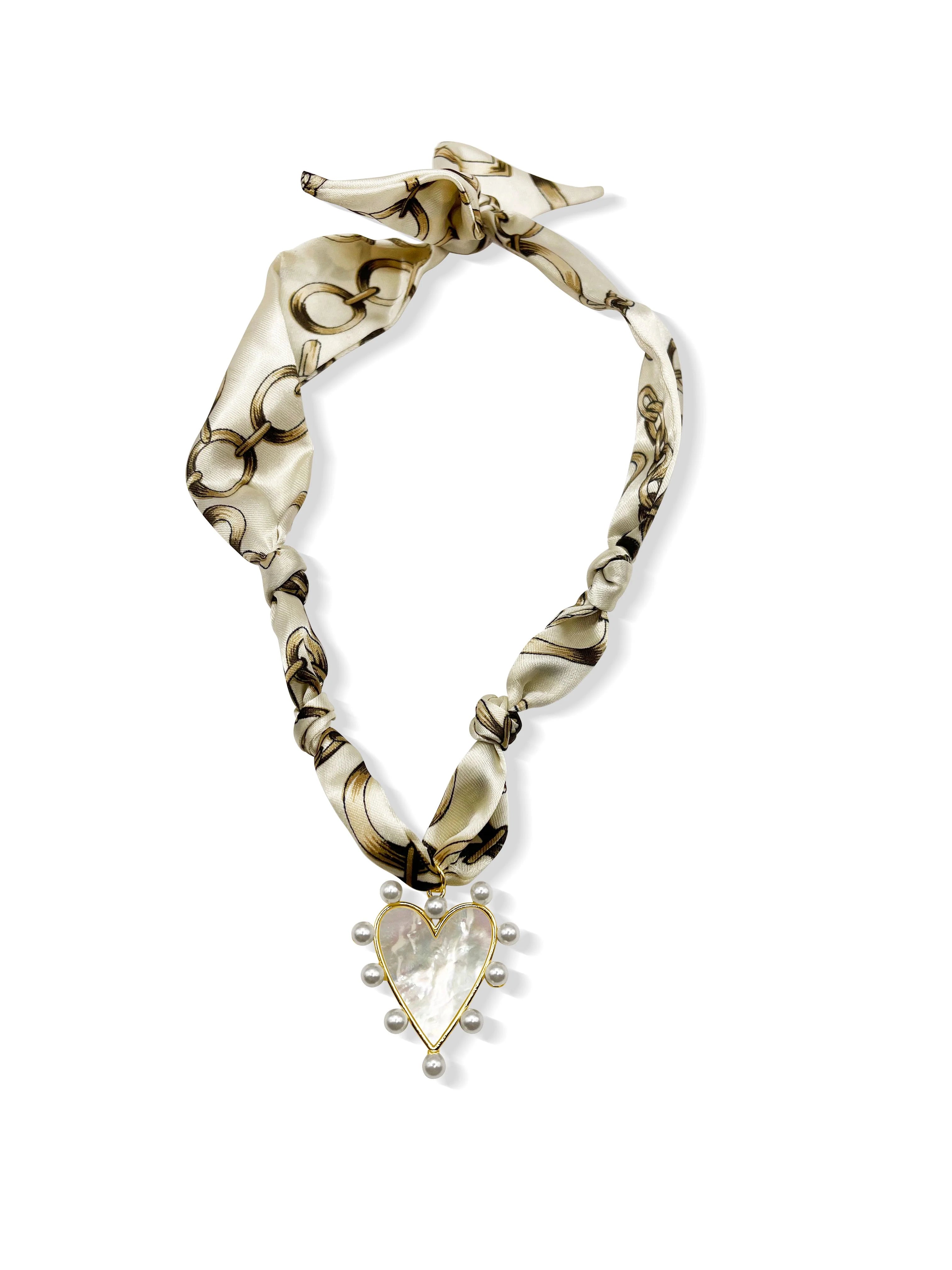Pearl Heart Scarf Necklace