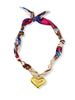 Gold Heart Pink Scarf Necklace